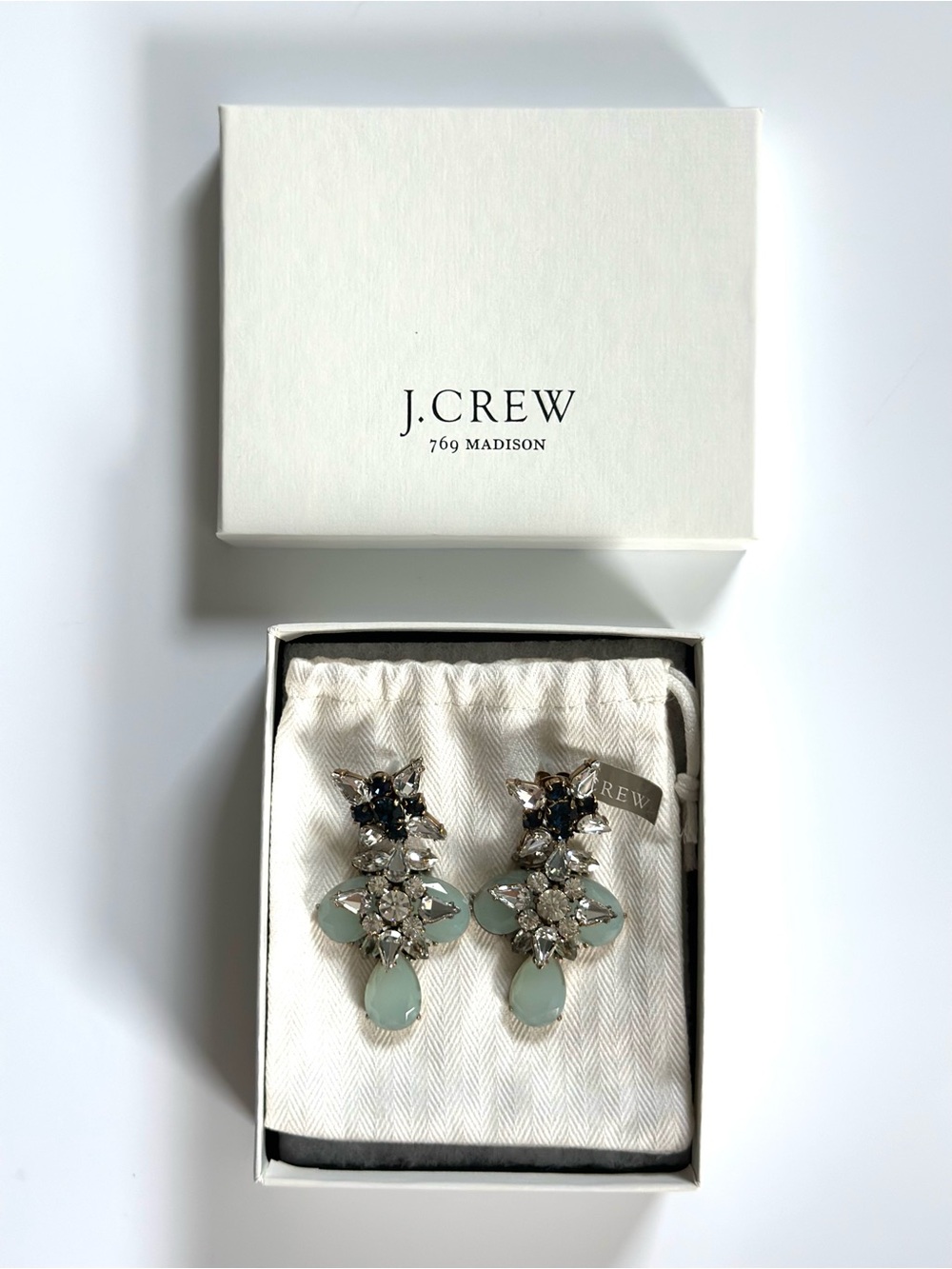 J.Crew Blue Grotto Crystal Earrings - NWT - Picture 6 of 6